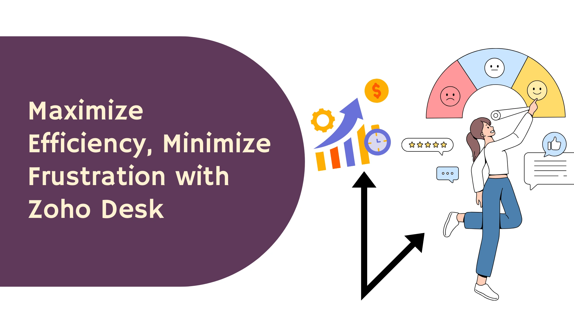A customer support agent using Zoho Desk to resolve a customer's issue quickly and efficiently