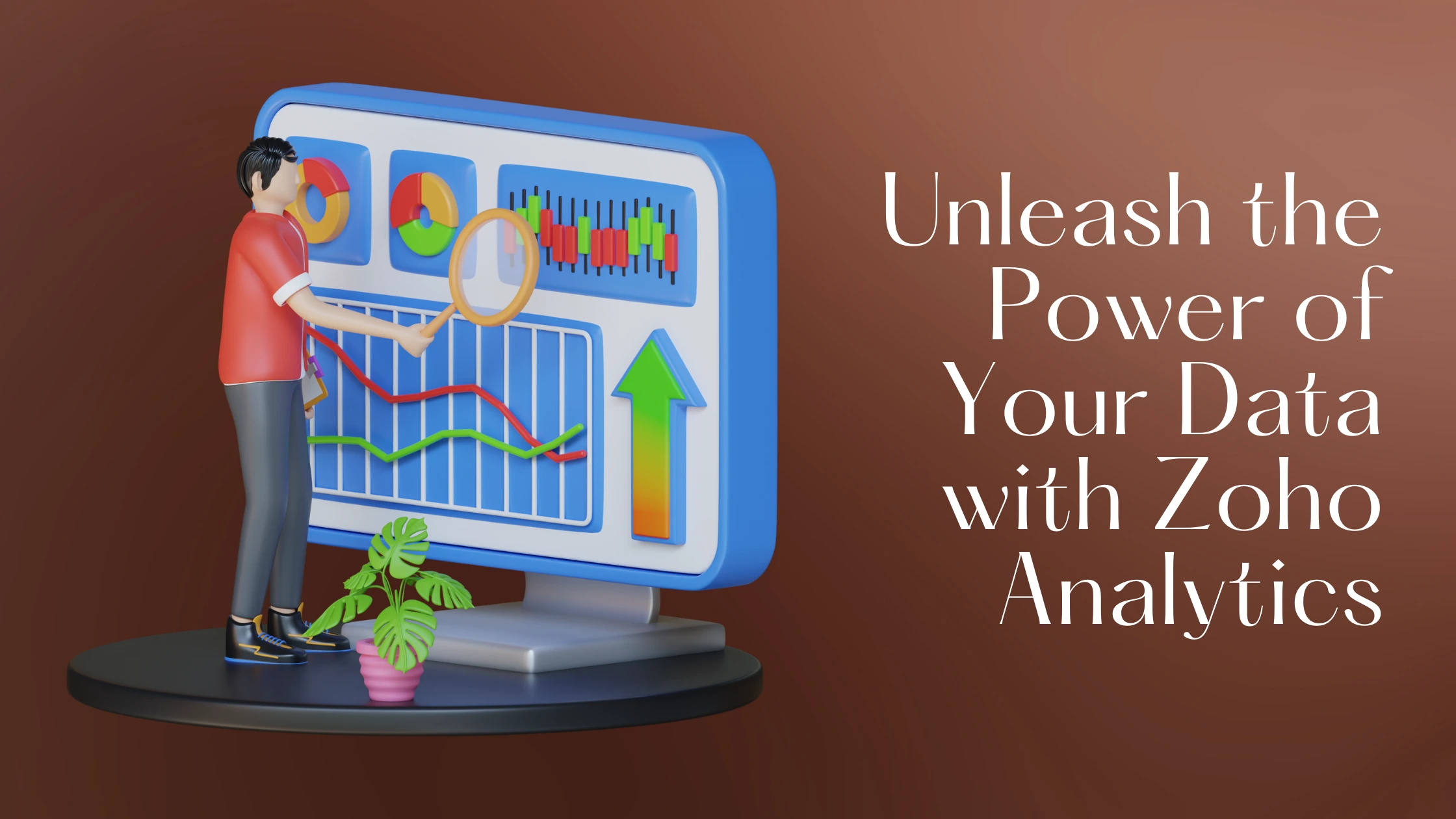 A dashboard showing key business metrics and insights powered by Zoho Analytics.