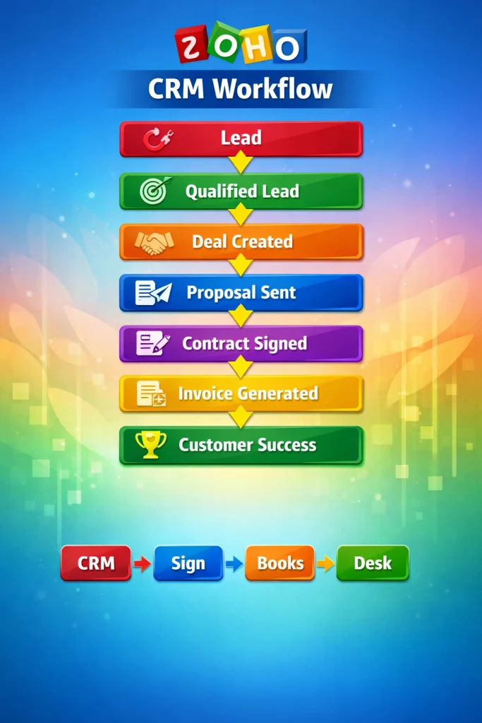 Lead-to-cash workflow process in Zoho CRM